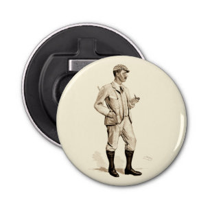 Vintage Golfer with Tobacco Pipe and Boots Bottle Opener