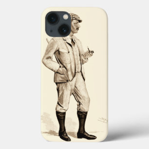 Vintage Golfer with Tobacco Pipe and Boots iPhone 13 Case