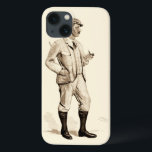 Vintage Golfer with Tobacco Pipe and Boots iPhone 13 Case<br><div class="desc">This dapper gentleman looks like he is ready to hit the links. A great piece depicting a vintage golfer holding a tobacco pipe,  ready to strike a hole in one. Buy your copy today!</div>
