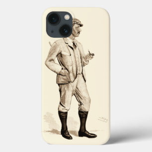 Vintage Golfer with Tobacco Pipe and Boots iPhone 13 Case