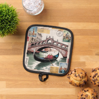 Vintage Gondola Postcard Pot Holder