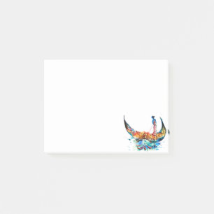 Vintage Gondola Venice City Travel Love Watercolor Post-it Notes