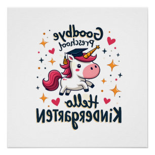 Vintage Goodbye Preschool Hello Kindergarten Unico Poster