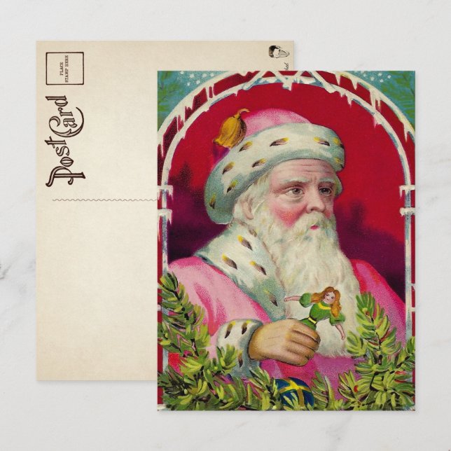 Vintage Goofy Looking Santa Christmas Postcard (Front/Back)