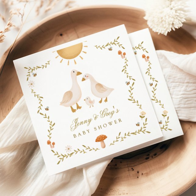 Vintage Goose Baby Shower Napkin (Creator Uploaded)