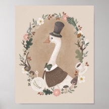 Vintage goose character portrait