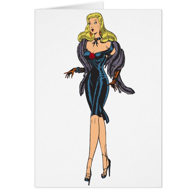 Vintage Gorgeous Glamor Girl Retro Blonde Pinup (Front)