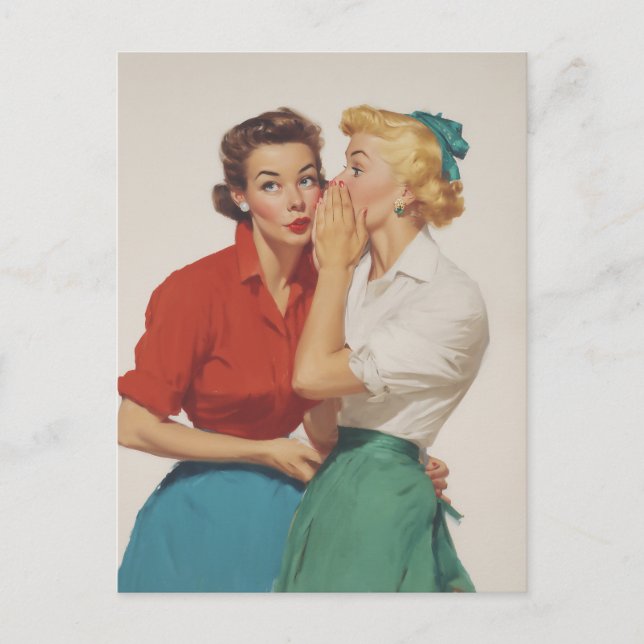 Vintage Gossip Girls Delight Postcard (Front)