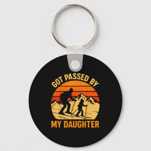 Vintage Got Ped By My Daughter Funny Ski Retro Fam Keychain