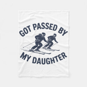 Vintage Got Ped By My Daughter Retro Funny Skiing Fleece Blanket