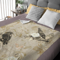 Vintage Goth Decoupage Crow Raven  Monochromatic 