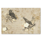 Vintage Goth Decoupage Crow Raven  Monochromatic 