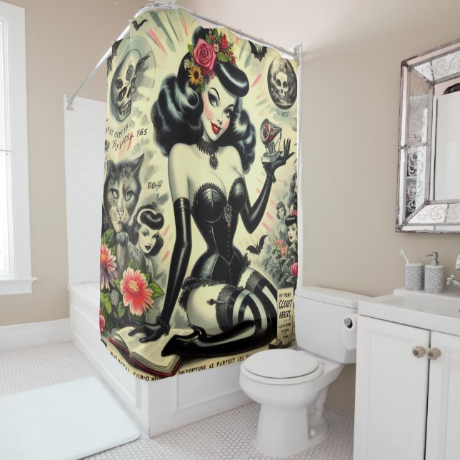 Vintage Goth Girl Illustration (In Situ)
