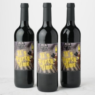 Vintage Goth Halloween Costume Party  Wine Label