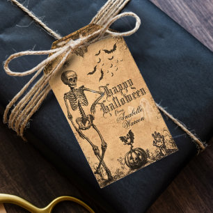 Vintage Goth Halloween Spooky Party Dark Macabre Gift Tags