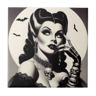 Vintage Goth Pin-up Tile