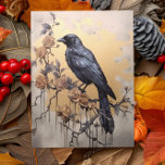 Vintage Goth Raven Gold Roses Watercolor Postcard<br><div class="desc">This design may be personalized by choosing the Edit Design option. You may also transfer onto other items. Contact me at colorflowcreations@gmail.com or use the chat option at the top of the page if you wish to have this design on another product or need assistance. See more of my designs...</div>