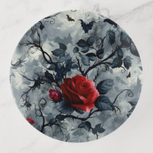 Vintage Goth Roses & Bats Pattern