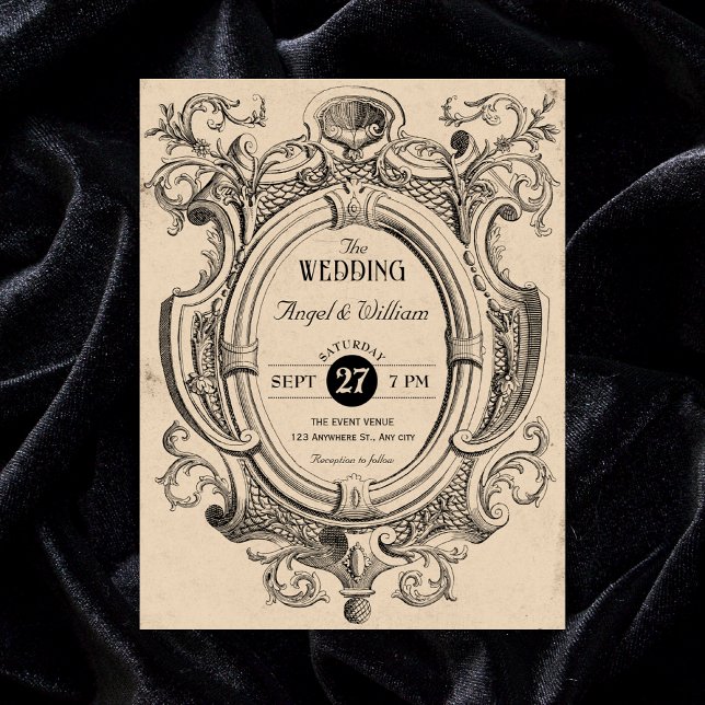 Vintage gothic arch wedding invitation (Creator Uploaded)