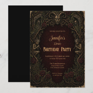 Vintage Gothic Birthday Invitation