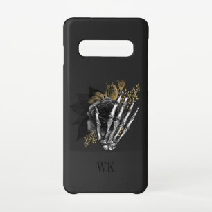 Vintage Gothic Black and Gold Floral Skeleton Samsung Galaxy Case