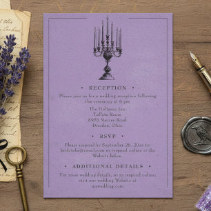 Vintage Gothic Black Toile Purple Wedding Enclosure Card