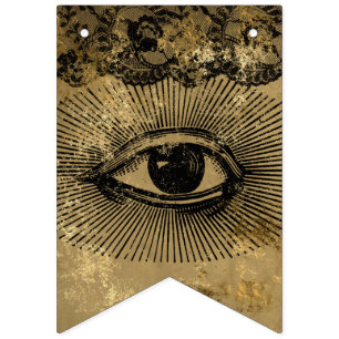 Vintage Gothic Bunting Flags Parchment