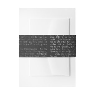Vintage Gothic Calligraphy  Invitation Belly Band