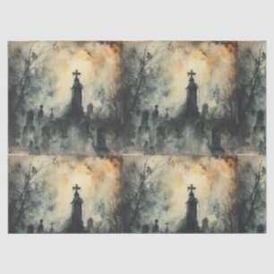Vintage Gothic Cemetery Decoupage Tissue Paper