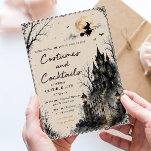 Vintage Gothic Costumes & Cocktails Halloween Part Invitation