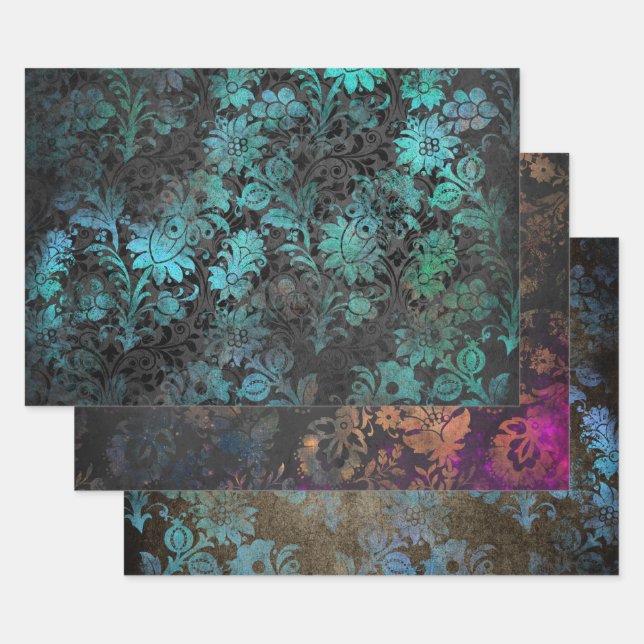 Vintage Gothic Damask Wrapping Paper | Elegant  (Set)
