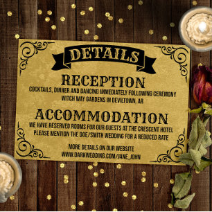 Vintage Gothic Details Wedding Enclosure Card