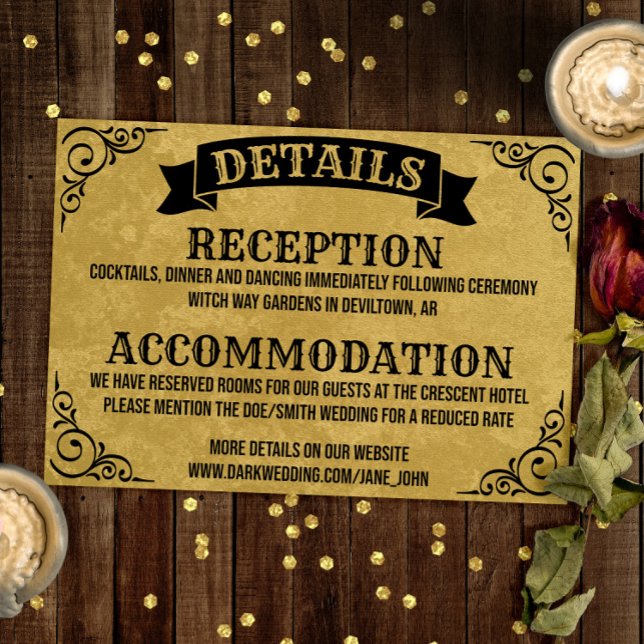 Vintage Gothic Details Wedding Enclosure Card (Creator Uploaded)