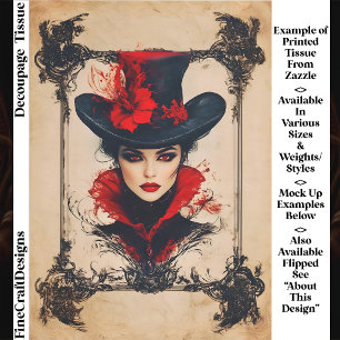 Vintage Gothic Femme Fatale Villain FH8L Decoupage Tissue Paper