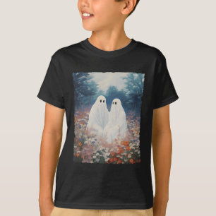 Vintage Gothic Floral Halloween Ghost Couple In Th T-Shirt
