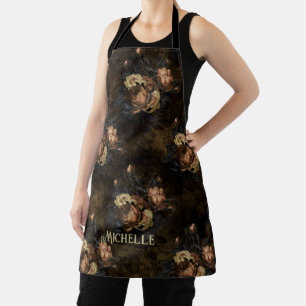 Vintage Gothic Floral Personalized Apron