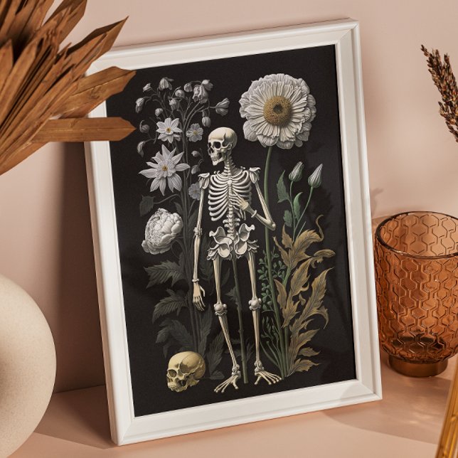 Vintage Gothic Floral Skeleton | Dark Botanical Poster (Creator Uploaded)
