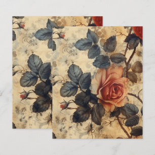 Vintage Gothic Grunge Floral Scrapbook Paper