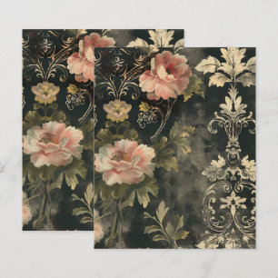 Vintage Gothic Grunge Floral Scrapbook Paper