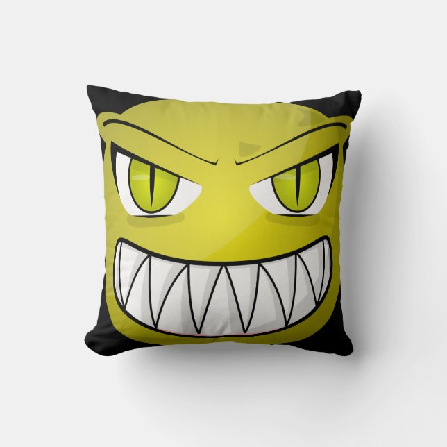 Vintage Gothic Halloween Alien Throw Pillow (Front)
