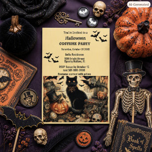 Vintage Gothic Halloween Costume Party Invitation