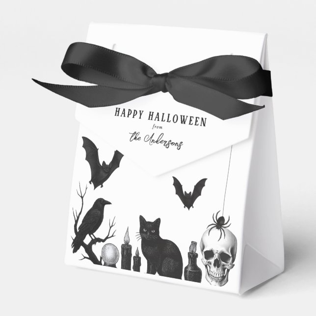 Vintage Gothic Halloween Party Favor Box (Front Side)
