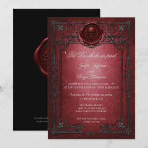 Vintage Gothic Halloween wedding invitation