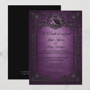 Vintage Gothic Halloween wedding invitation