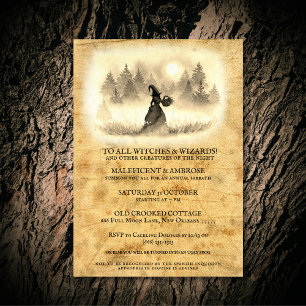 Vintage Gothic Halloween Witch Party Invitation