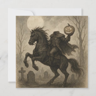 Vintage/Gothic Headless Horseman Halloween/Autumn  Invitation