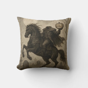 Vintage/Gothic Headless Horseman Halloween/Autumn Throw Pillow