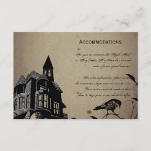 Vintage Gothic House Wedding Accomodations Enclosure Card