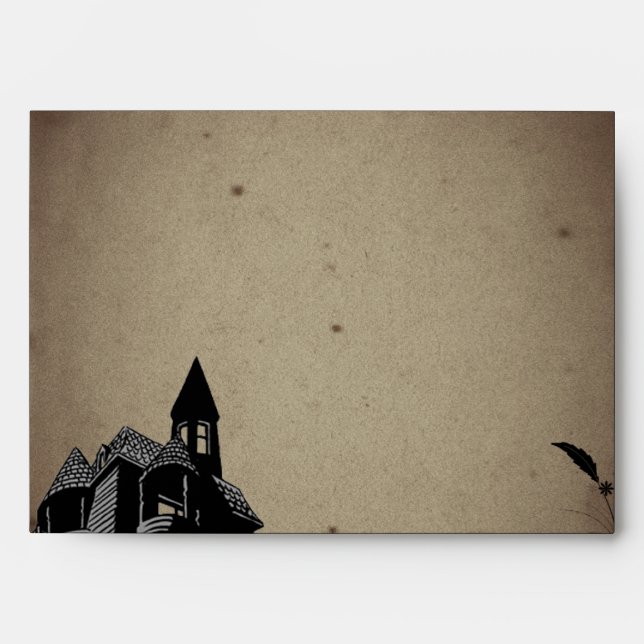 Vintage Gothic House Wedding Envelope (Front)