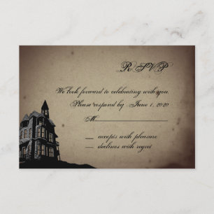 Vintage Gothic House Wedding Response Card